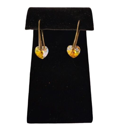 BMNY Allure Crystalized Swarovski Elements Heart Dangle Earrings - Picture 9 of 9